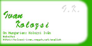 ivan kolozsi business card