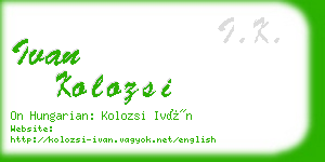 ivan kolozsi business card